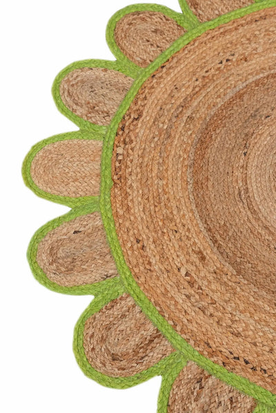 Scallop Jute with Lime Border - Milagro Collective
