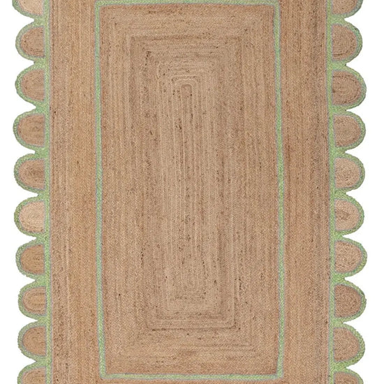 Scallop Jute with Mint Border - Milagro Collective
