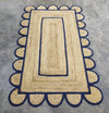 Scallop Jute with Navy Border - Milagro Collective
