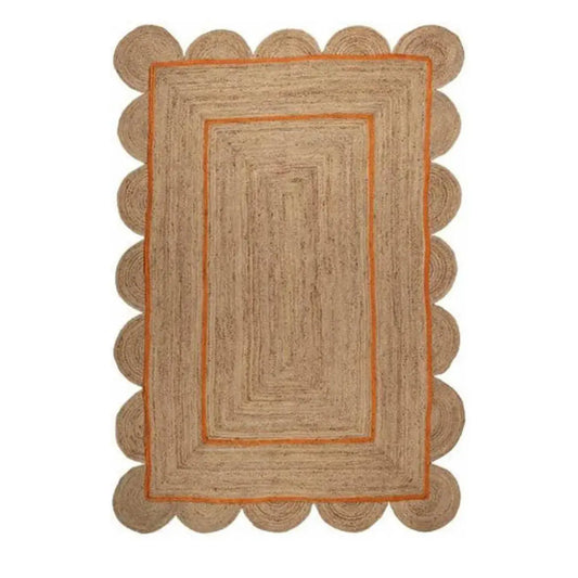 Scallop Jute with Orange Border - Milagro Collective