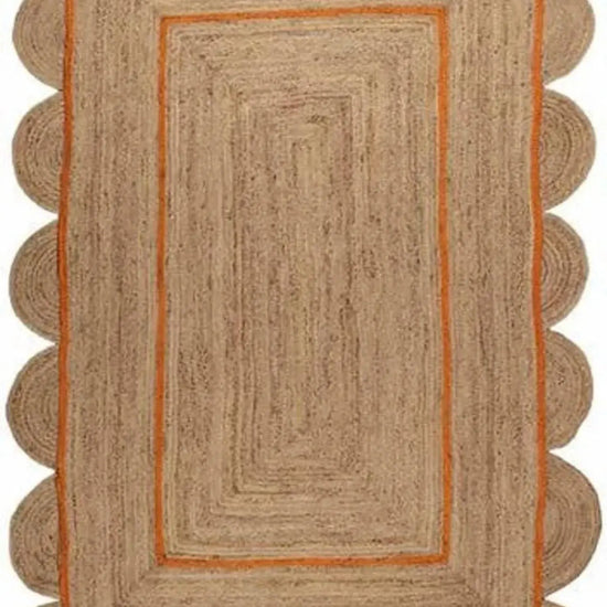 Scallop Jute with Orange Border - Milagro Collective