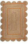 Scallop Jute with Orange Border - Milagro Collective