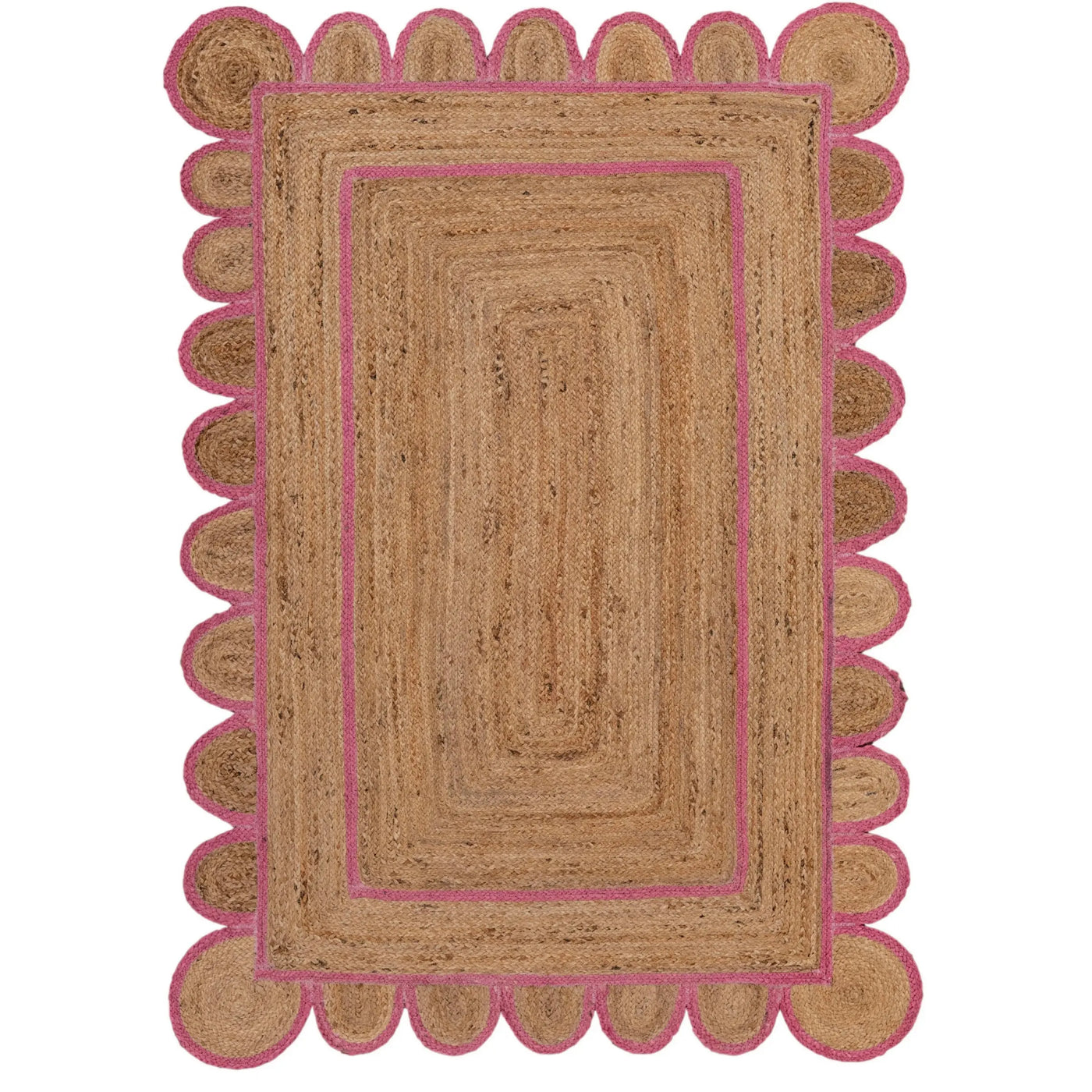 Scallop Jute with Pink Border - Milagro Collective