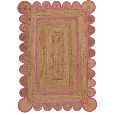 Scallop Jute with Pink Border - Milagro Collective