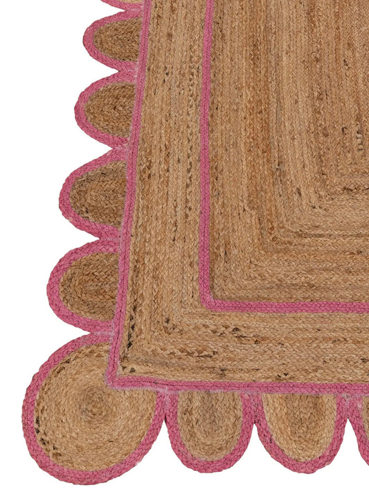 Scallop Jute with Pink Border - Milagro Collective