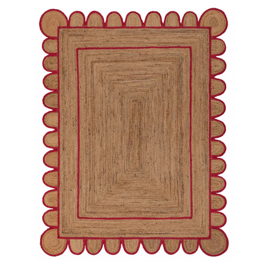 Scallop Jute with Red Border - Milagro Collective