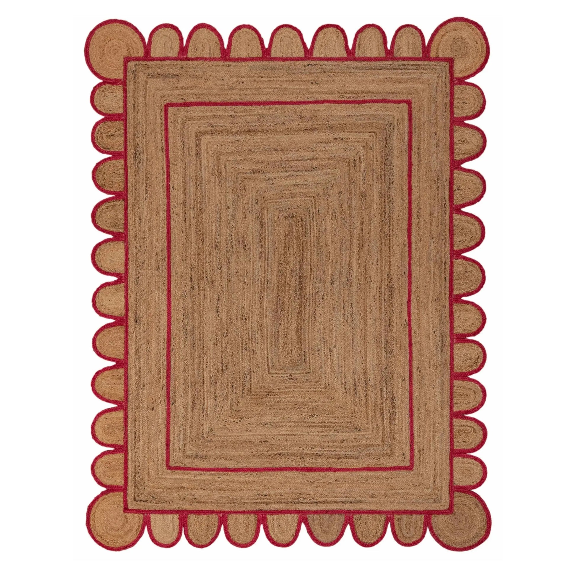 Scallop Jute with Red Border - Milagro Collective