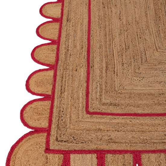 Scallop Jute with Red Border - Milagro Collective