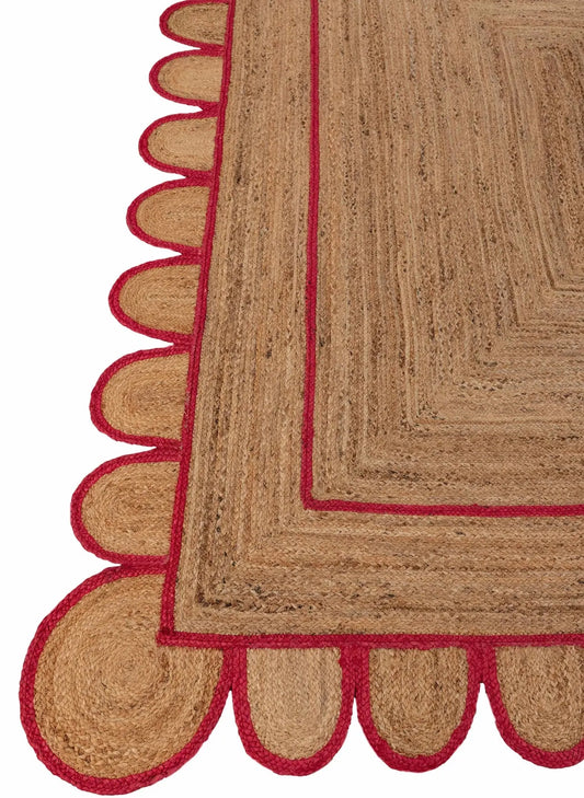 Scallop Jute with Red Border - Milagro Collective