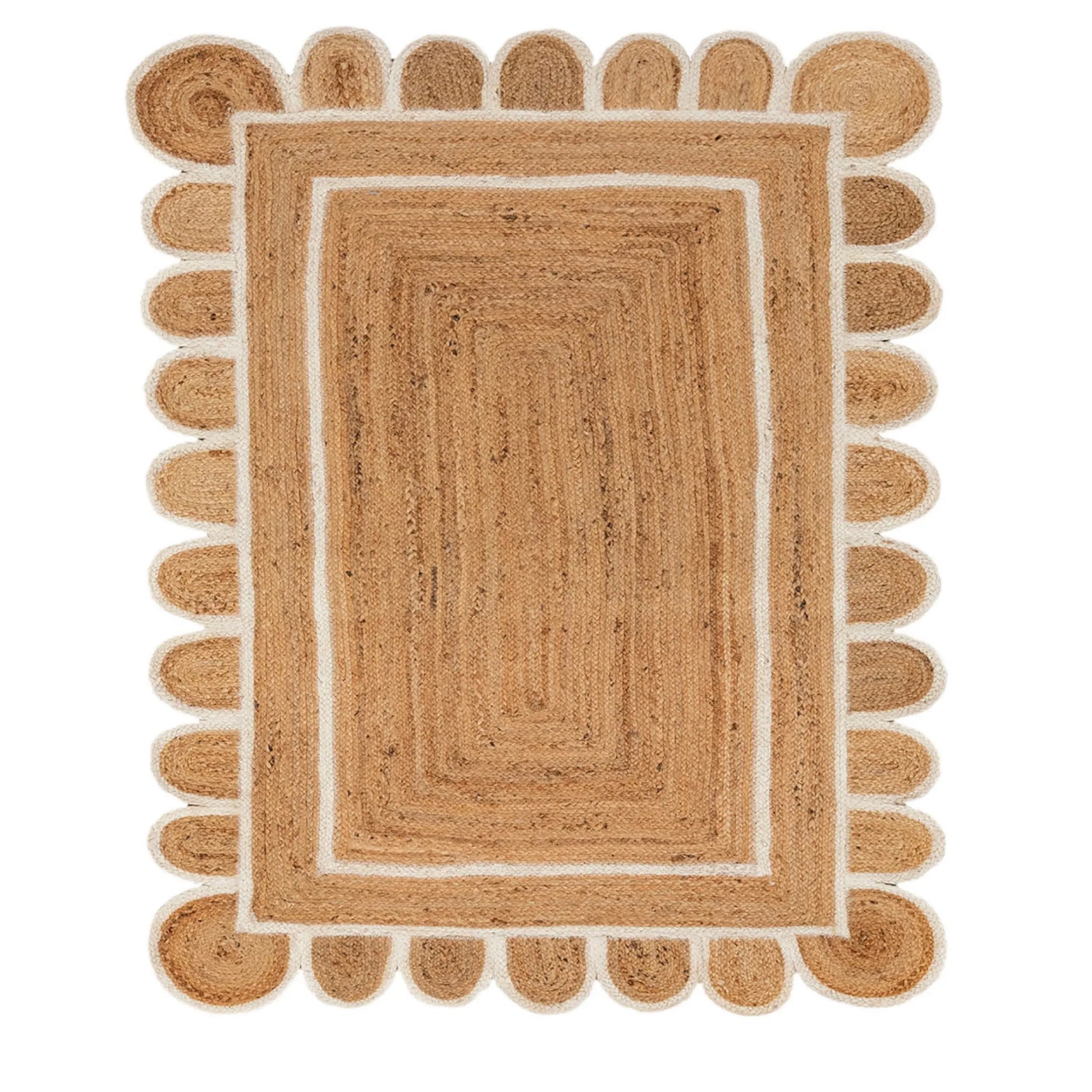 Scallop Jute with White Border - Milagro Collective