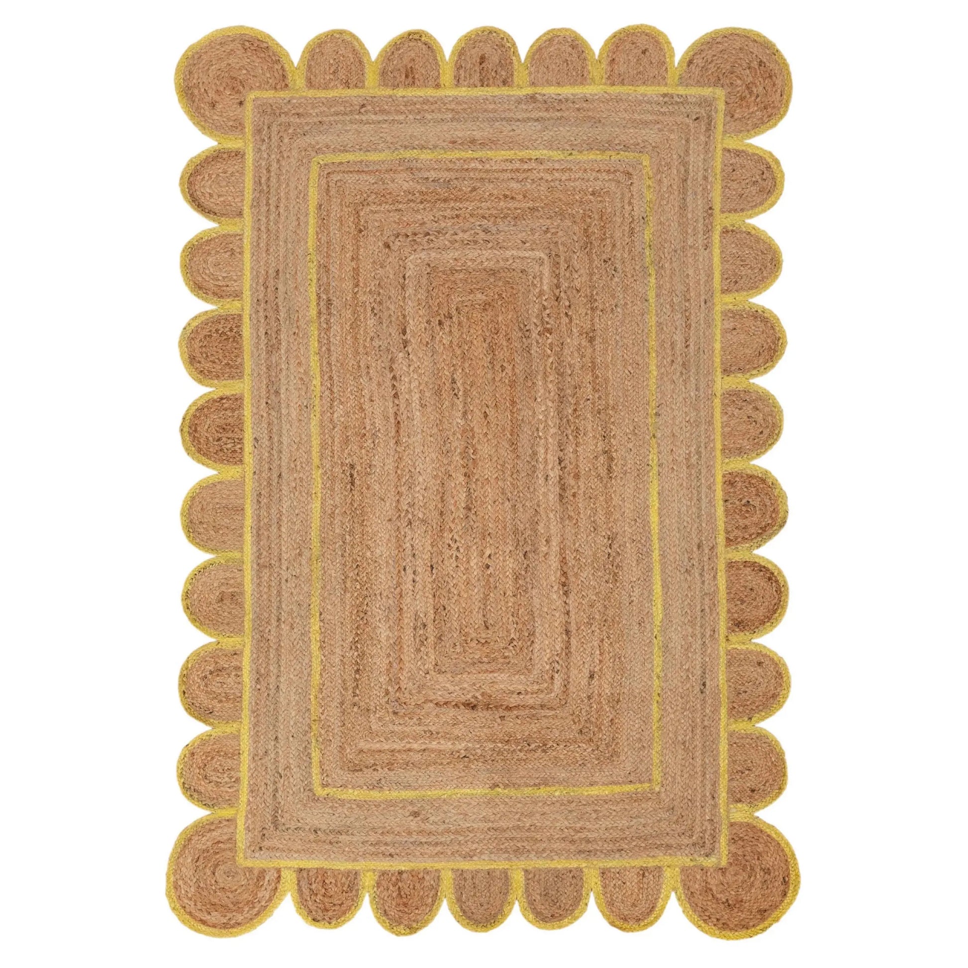 Scallop Jute with Yellow Border - Milagro Collective