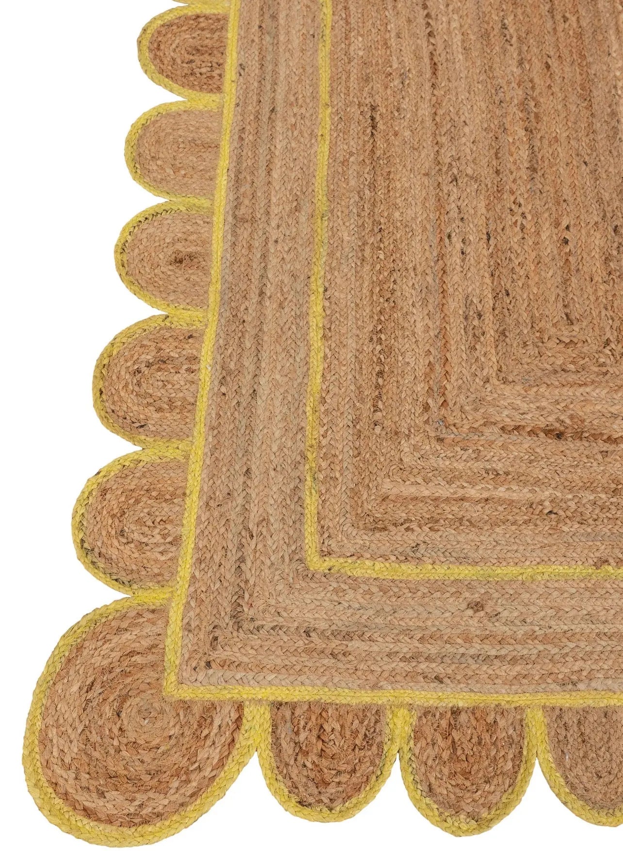 Scallop Jute with Yellow Border - Milagro Collective
