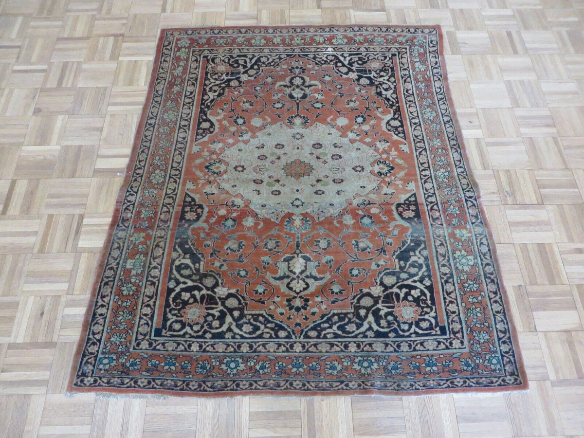 Ambrose vintage turkish tabriz-style rug, full view