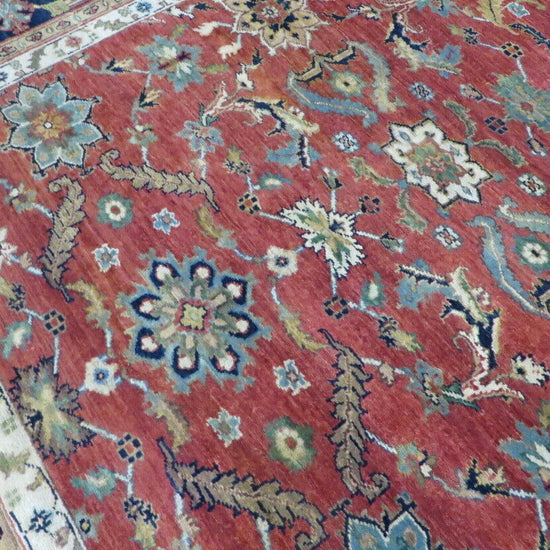 Calloway antiqued serapi heriz rug, detail view 4