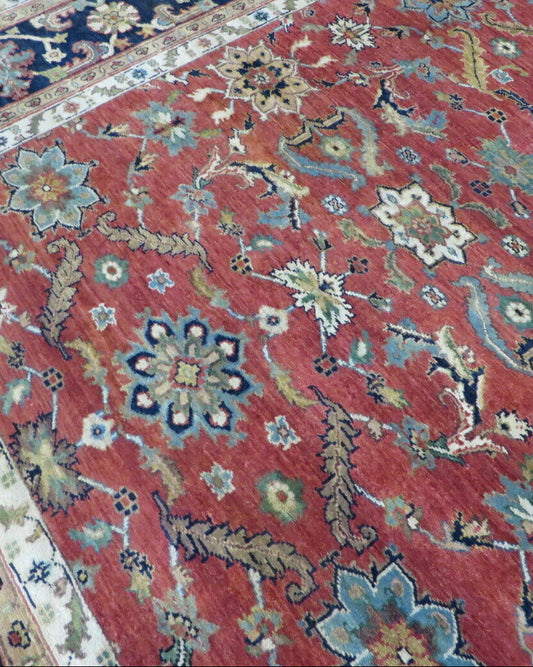 Calloway antiqued serapi heriz rug, detail view 4