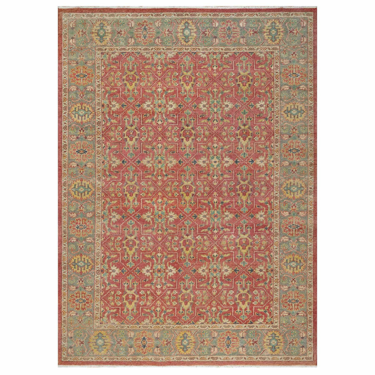 Cassian antiqued oushak rug, full view