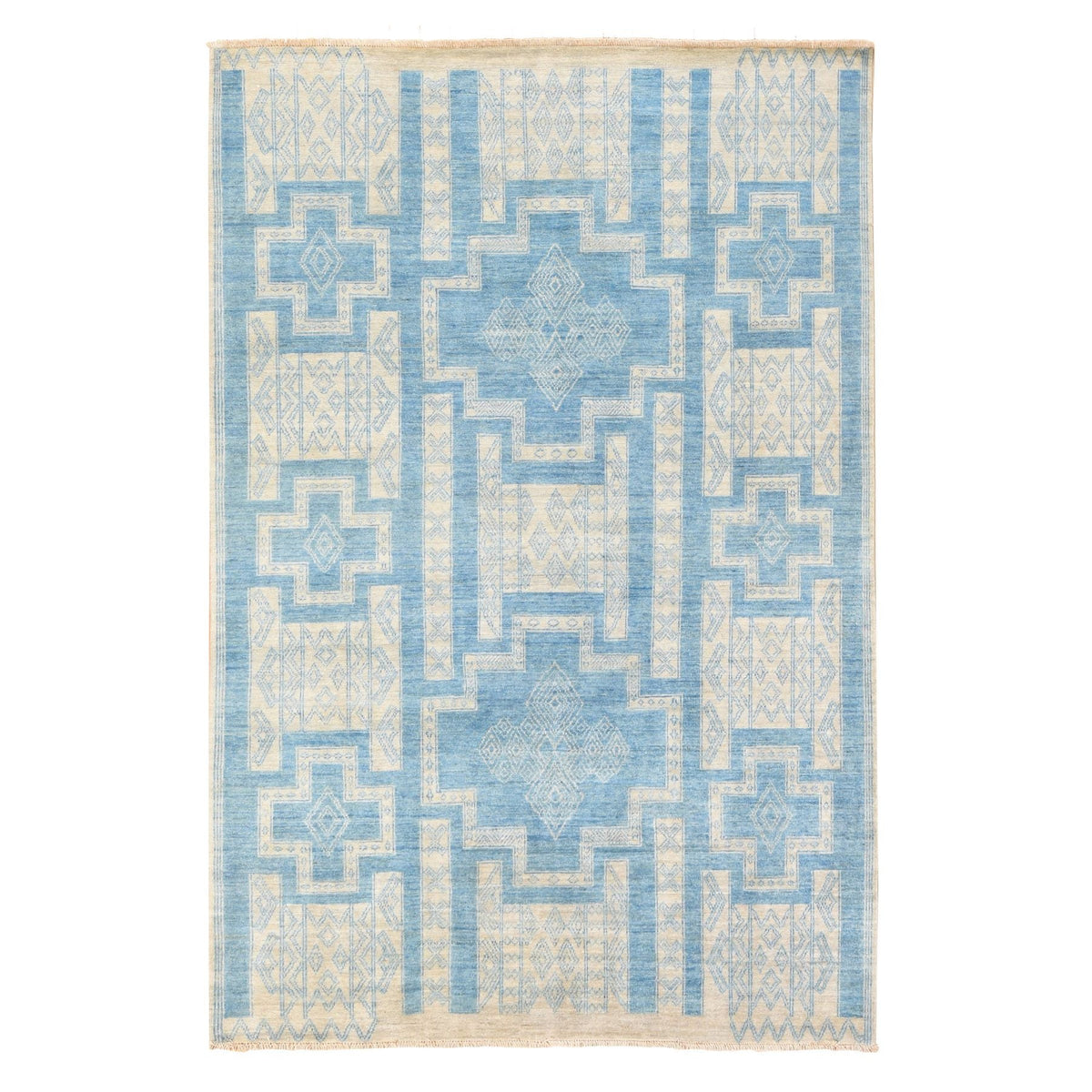 Cordelia geometric peshawar rug, full rug view