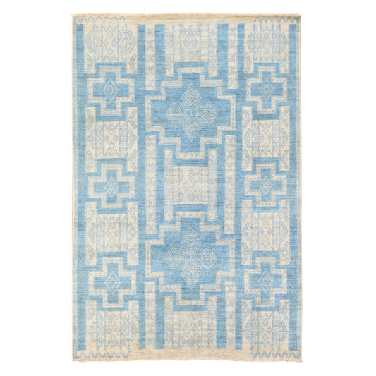 Cordelia geometric peshawar rug, full rug view