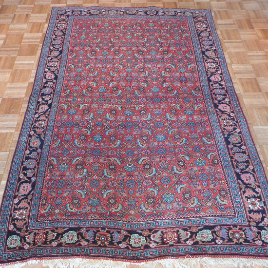 Delphine vintage persian bijar rug, full view