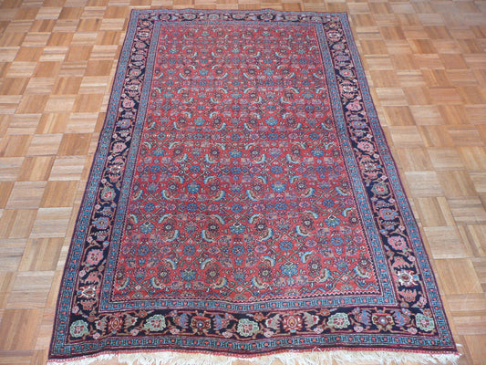 Delphine vintage persian bijar rug, full view