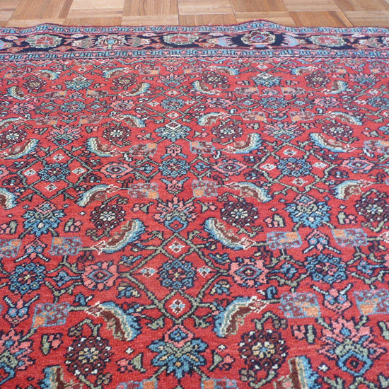 Delphine vintage persian bijar rug, detail view 4