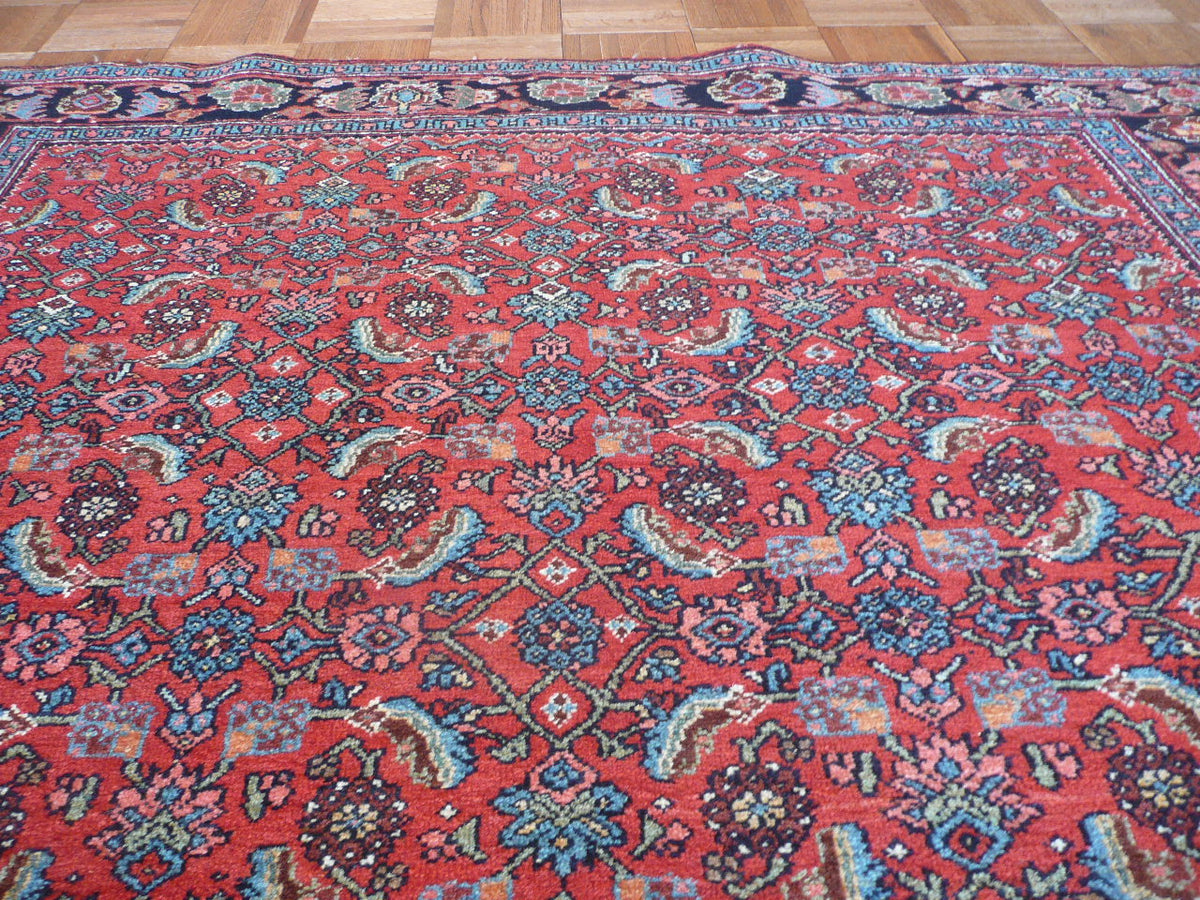 Delphine vintage persian bijar rug, detail view 4