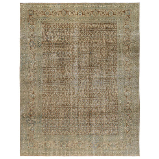 Fenwick vintage persian tabriz rug, full view