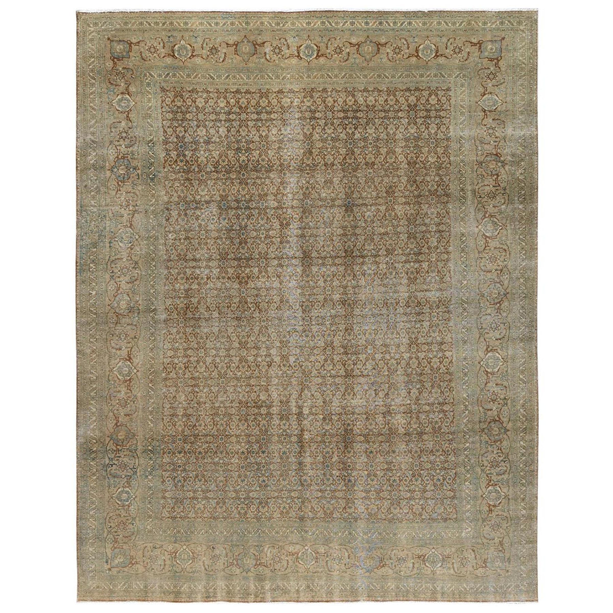 Fenwick vintage persian tabriz rug, full view