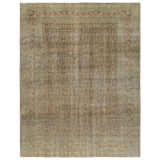 Fenwick vintage persian tabriz rug, full view