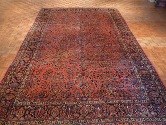 Flannery vintage persian sarouk rug, full view