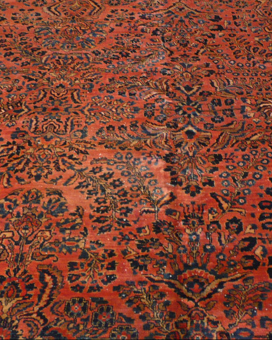 Flannery vintage persian sarouk rug, detail view 4