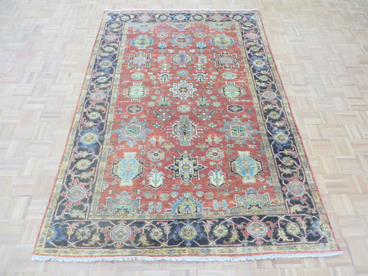 Isadora antiqued serapi heriz rug, full view