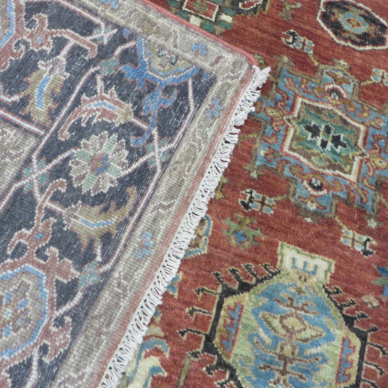 Isadora antiqued serapi heriz rug, detail view 12