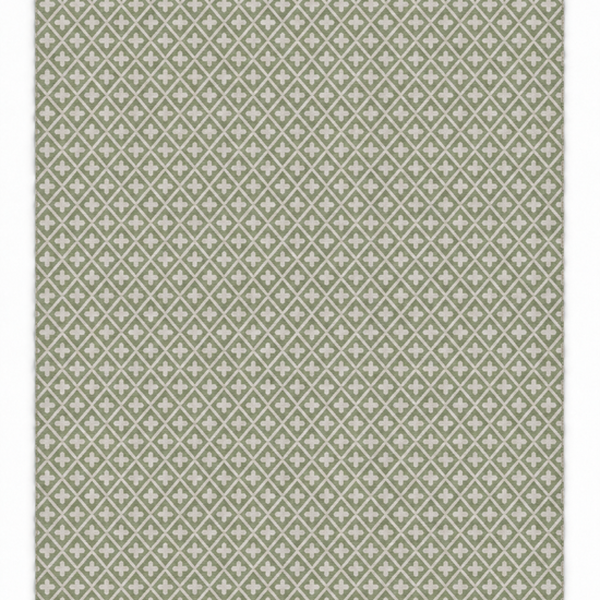 La Vie en Rose Two Hues rug with fine white diamond and cross pattern on sage