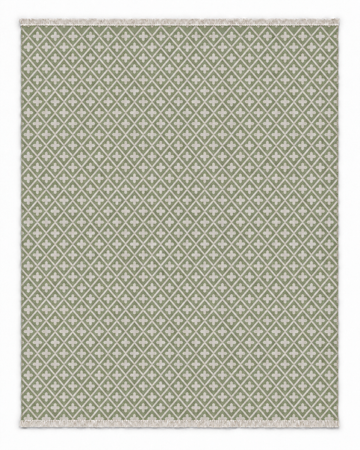 La Vie en Rose Two Hues rug with fine white diamond and cross pattern on sage