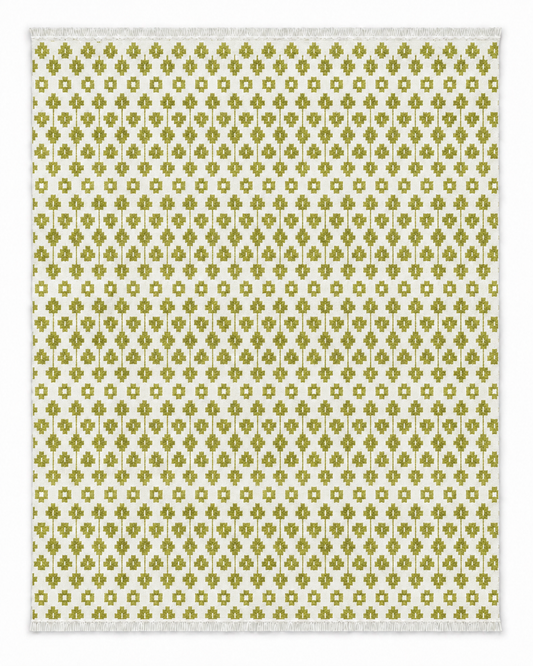 Leo Two Hues rug in green and white
