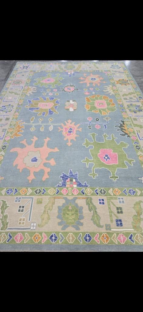Milagro Flash Sale No. 051 — Blue with green and coral motifs and a tan border