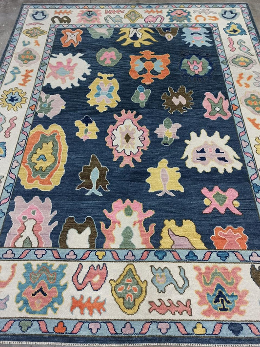 Milagro Flash Sale No. 056 — Navy with colorful motifs and an ivory border