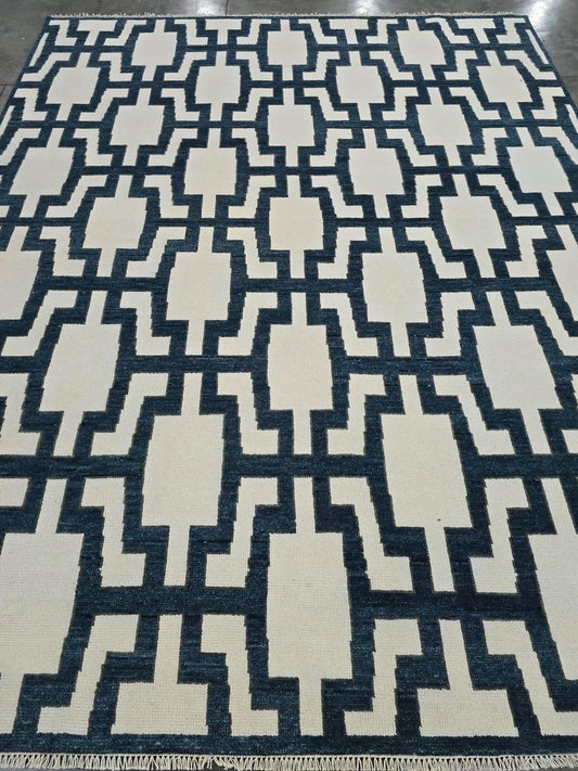 Milagro Flash Sale No. 059 — Navy and ivory geometric trellis rug