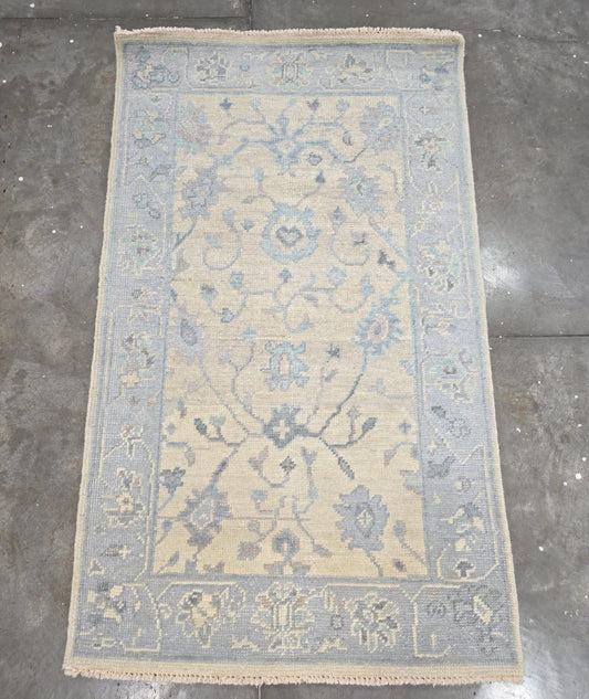 Milagro Flash Sale No. 082 — Cream floral with pale blue border