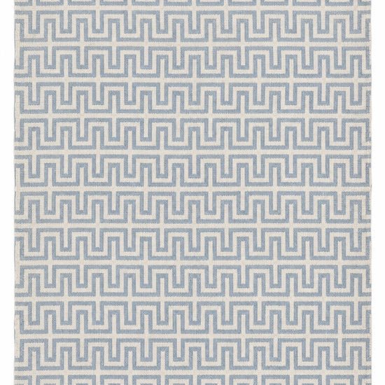 Miramar Two Hues rug in pale blue and ivory with natural wool fringe