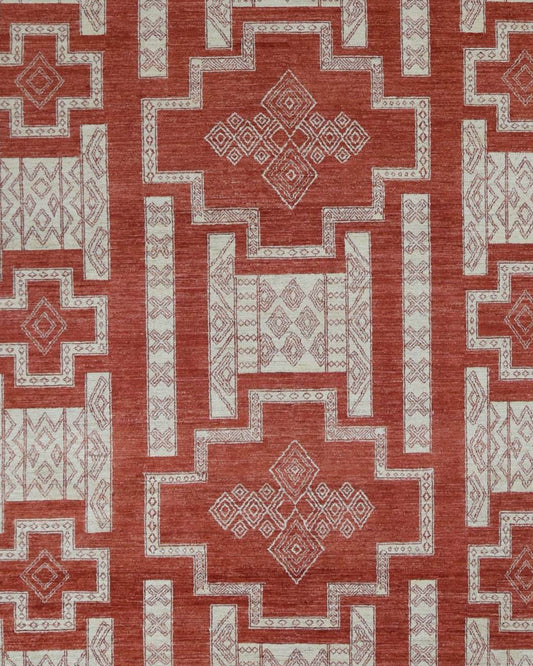 Rosamund geometric peshawar rug, full rug view
