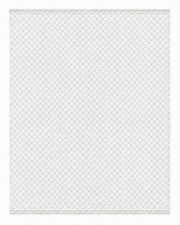 Vivian Two Hues rug with fine blue diamond lattice on white